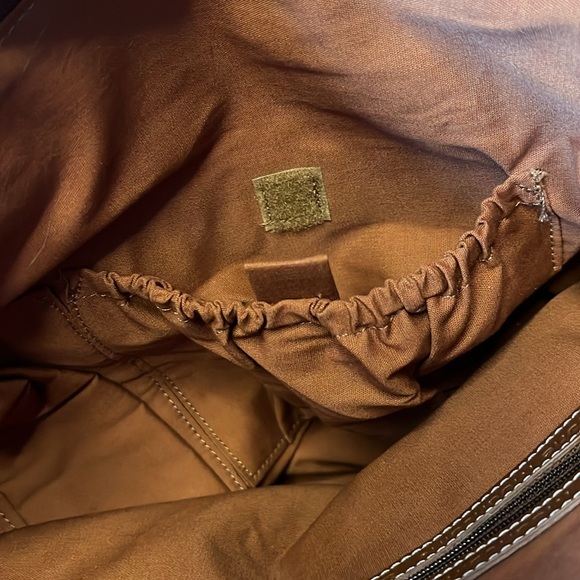 Stone Mountain shoulder bag NWT vinyl coated canvas vegan leather trim Red - Picture 14 of 16